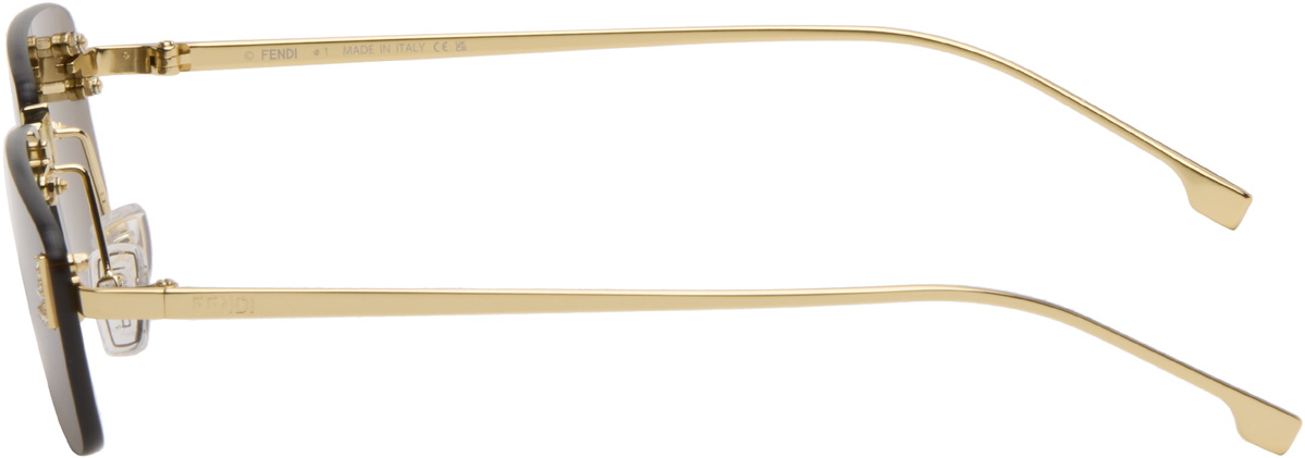 Fendi Gold 'Fendi First' Crystal Sunglasses