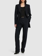 ALBERTA FERRETTI Pinstriped Wool High Rise Pants