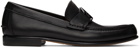 Salvatore Ferragamo Black 'SF' Ornament Loafers