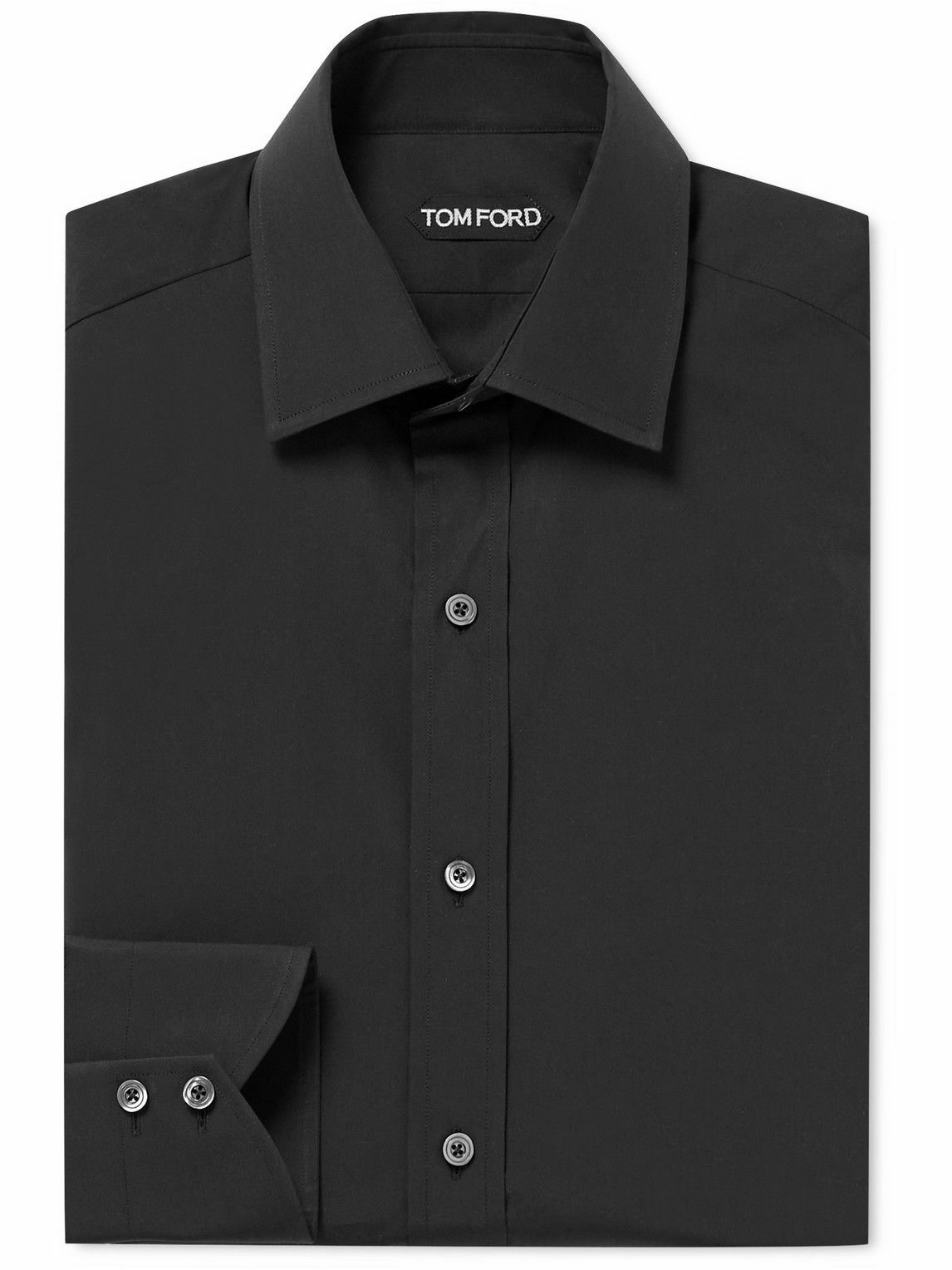 TOM FORD - Cotton-Poplin Shirt - Black TOM FORD