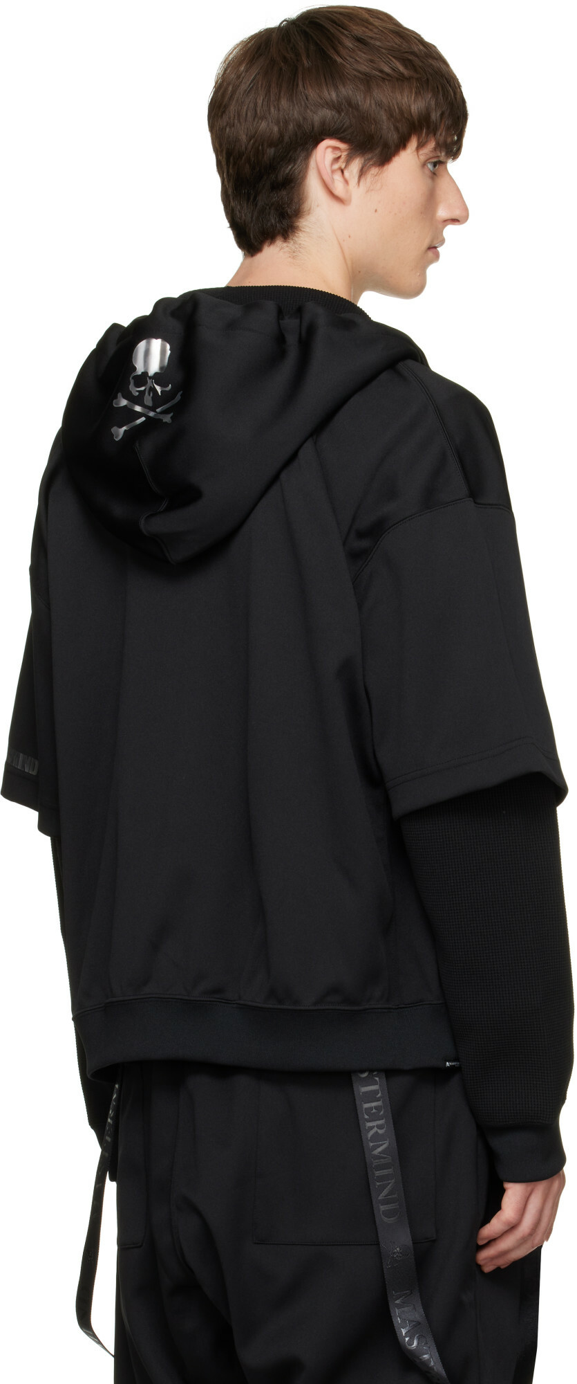MASTERMIND WORLD Black Layered Zip-Up Hoodie