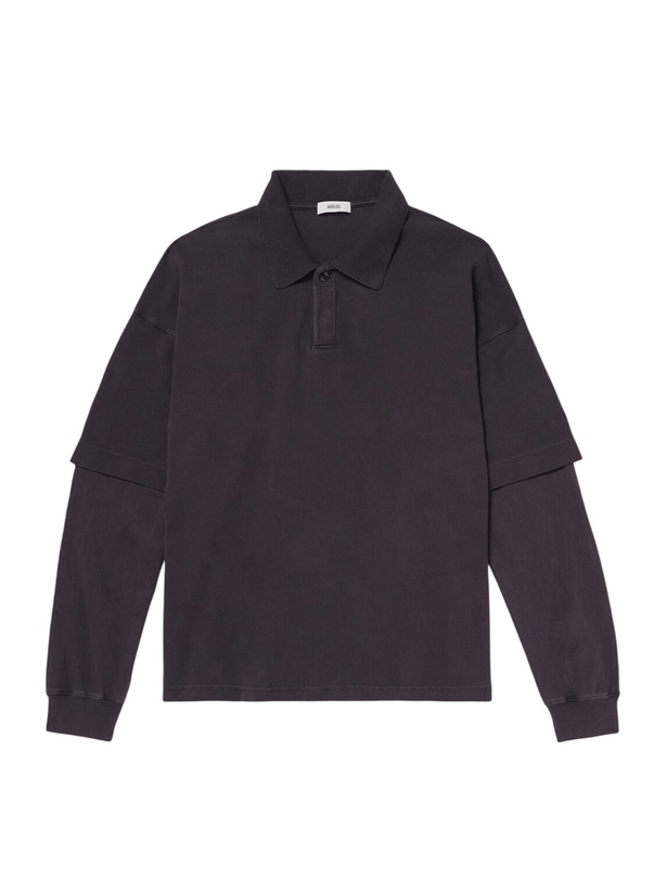 Photo: AGOLDE - Curren Layered Cotton-Piqué Polo Shirt - Brown