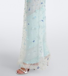 Là Fuori Zion floral sequined gown