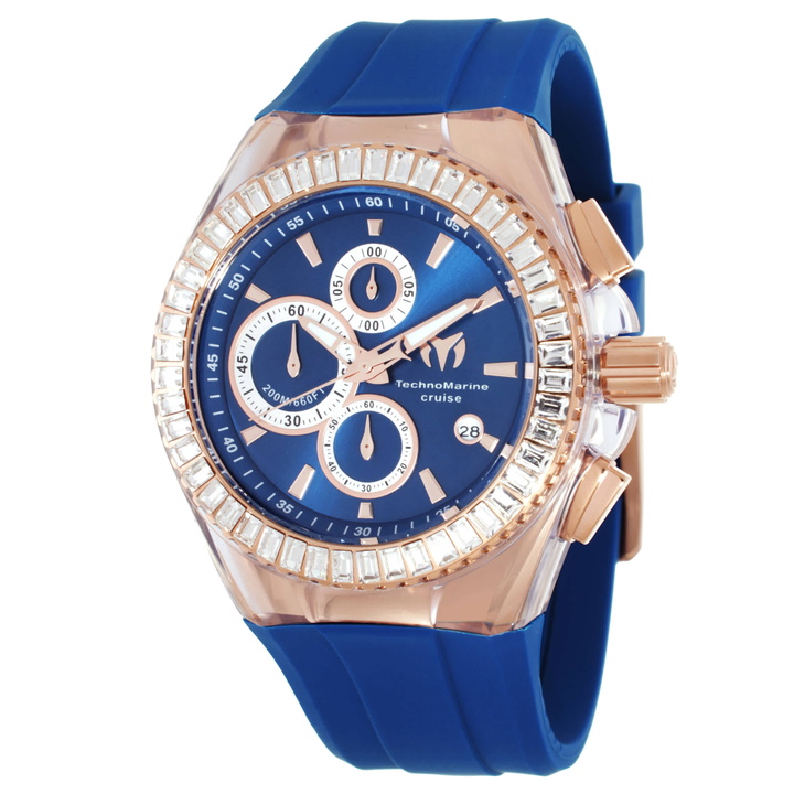 Photo: TechnoMarine Cruise Chronograph Quartz Crystal Blue Dial Mens Watch TM-121165