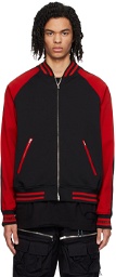 MASTERMIND WORLD Black & Red Embroidered Bomber Jacket