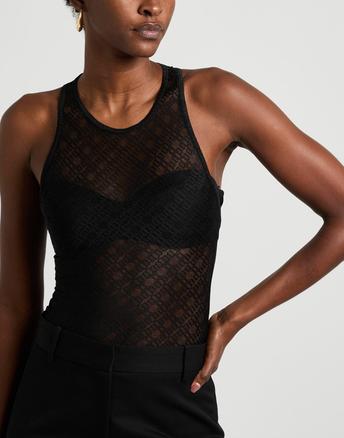 Palm Angels Womens Bodysuit in Black