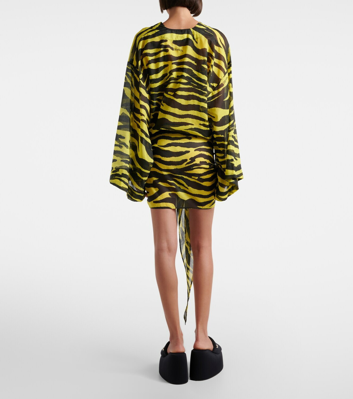 The Attico Animal-print cotton muslin minidress