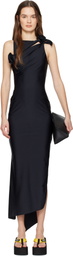 Coperni Black Flower Maxi Dress