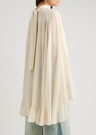Chloe Ruffled Cape-effect Silk-georgette top White
