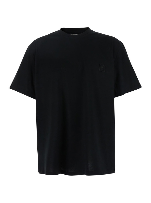 Photo: WOOYOUNGMI Black T-shirt With Maxi Print On The Back In Cotton Man