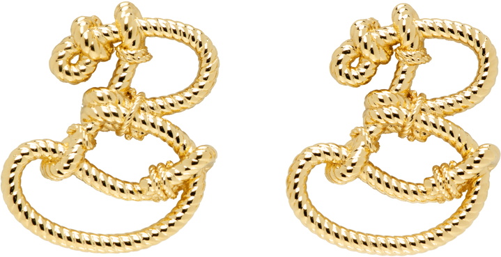 Photo: Burberry Gold Large Nautical Knot Stud Earrings