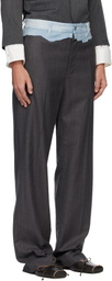 MM6 Maison Margiela Gray Tailored Denim Waistband Trousers