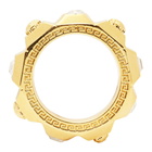 Versace Gold Crystal Palazzo Medusa Band Ring