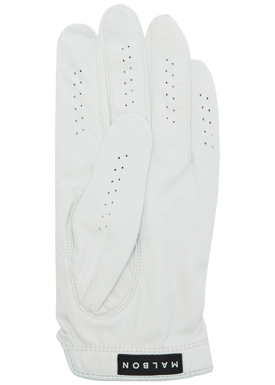 Malbon Clover Leather Golf Glove White