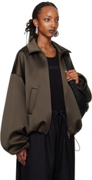 Fear of God ESSENTIALS Brown Satin Bomber Jacket