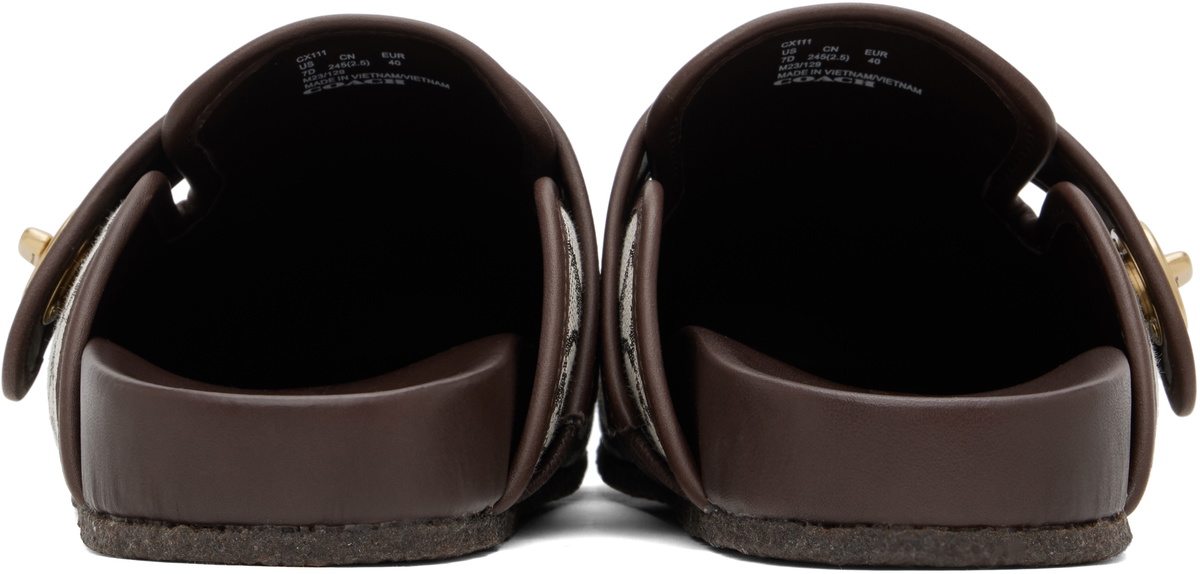 Coach 1941 Brown Blake Signature Jacquard Clog Loafers