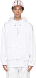 Valentino White Nylon & Cotton Hooded Jacket