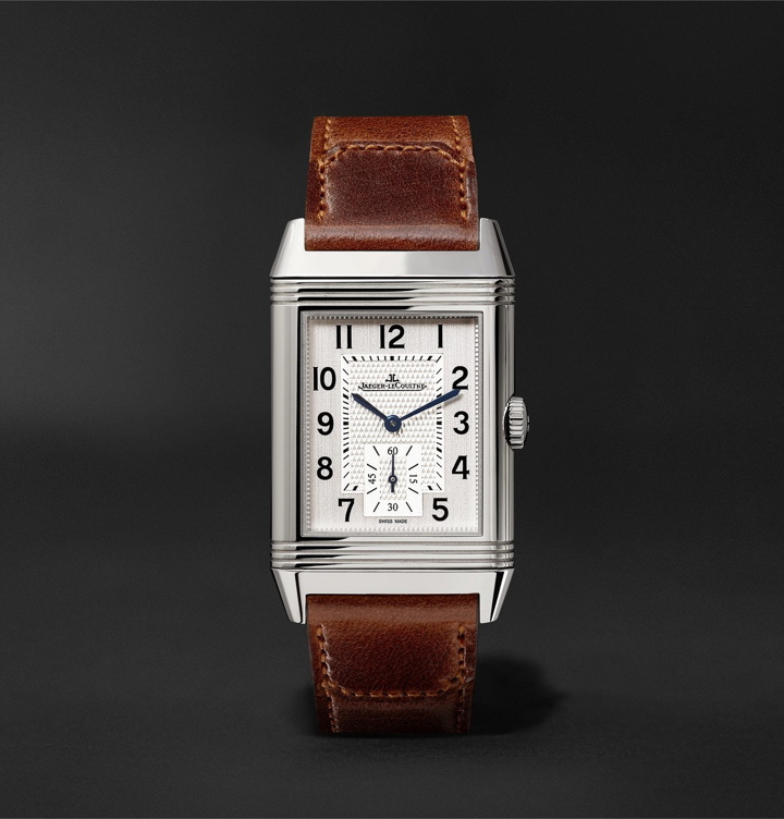 Photo: Jaeger-LeCoultre - Reverso Classic Medium Hand-Wound 25.5mm Stainless Steel and Leather Watch - White