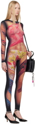 Marine Serre Multicolor Recycled Draped Statue Jersey Unitard
