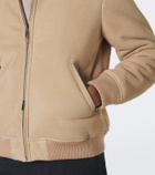 Canali Shearling-trimmed suede blouson jacket