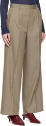 AURALEE Beige Light Wool Max Gabardine Two-Tuck Trousers