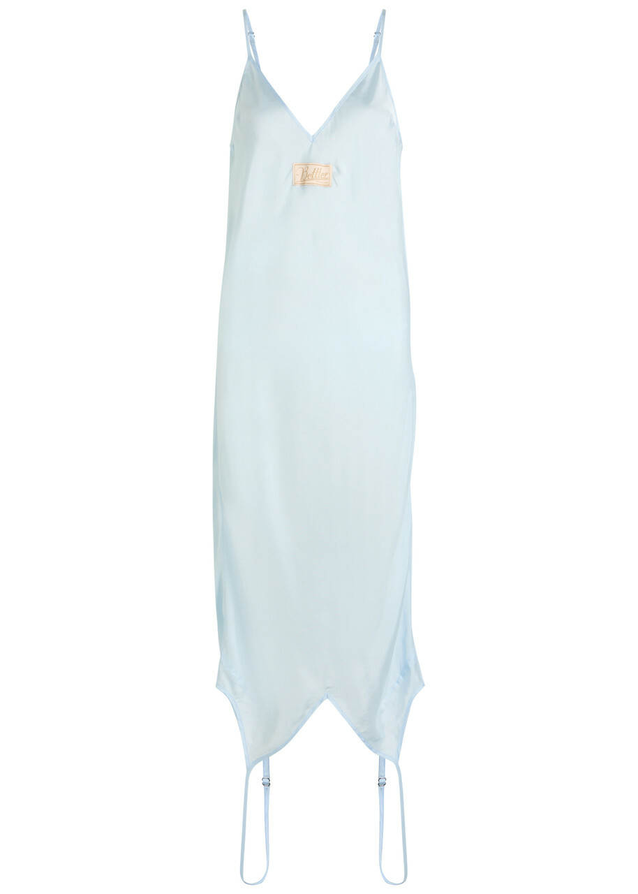 Bettter Logo Semi-sheer Twill Midi Dress Light Blue