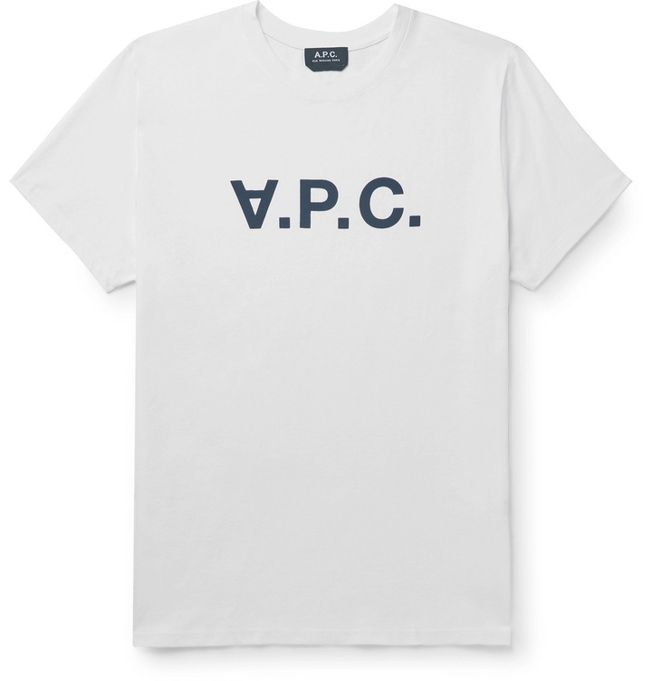 Photo: A.P.C. - Logo-Flocked Cotton-Jersey T-Shirt - White