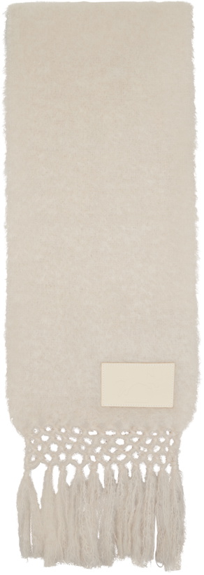Photo: Jil Sander Off-White Wool Blend Scarf