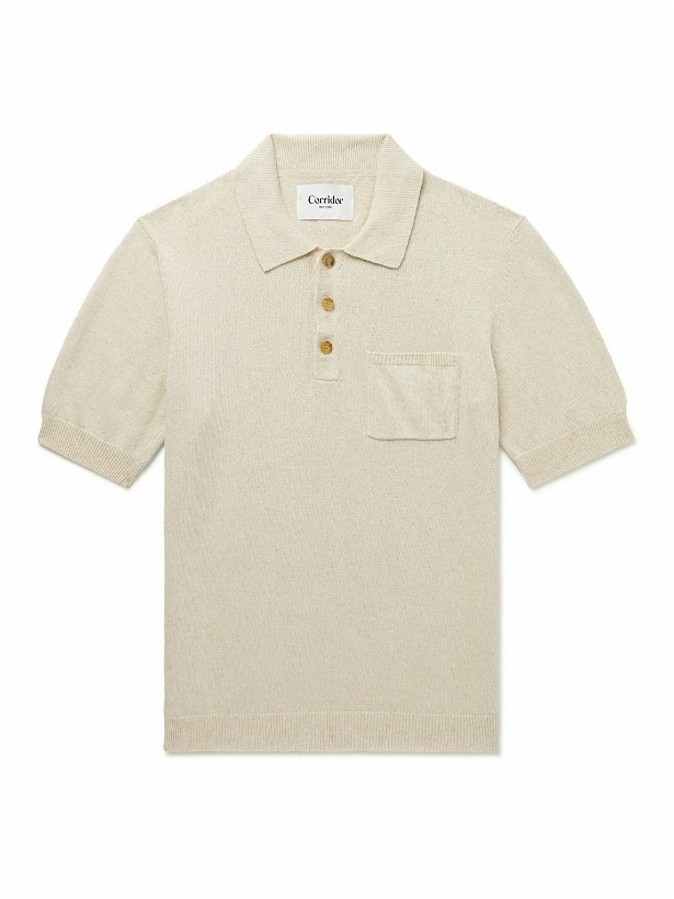 Photo: Corridor - Cotton and Linen-Blend Polo Shirt - Neutrals