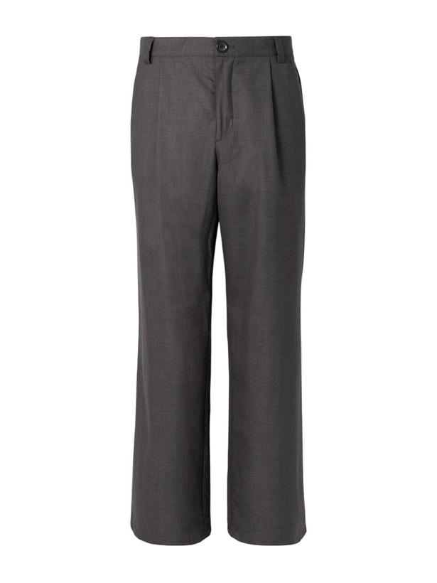 Photo: Oliver Spencer - Orsman Wide-Leg Pleated Woven Trousers - Gray
