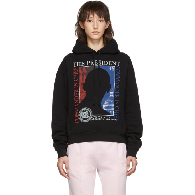 VETEMENTS Black President Print Hoodie Vetements