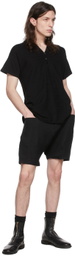 Label Under Construction Black Cotton Henley