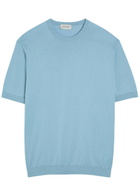 John Smedley Torin Fine-knit Cotton T-shirt Light Blue