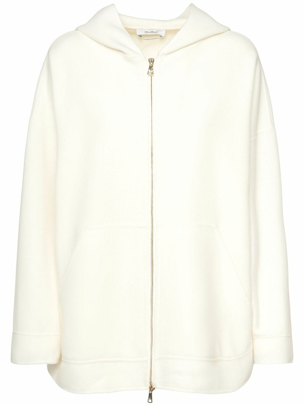 Photo: MAX MARA Saio Wool Blend Jersey Zip Hoodie