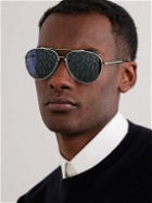 Dior Eyewear - CD Diamond A1U Aviator-Style Silver-Tone Metal Sunglasses