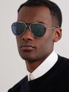Dior Eyewear - CD Diamond A1U Aviator-Style Silver-Tone Metal Sunglasses
