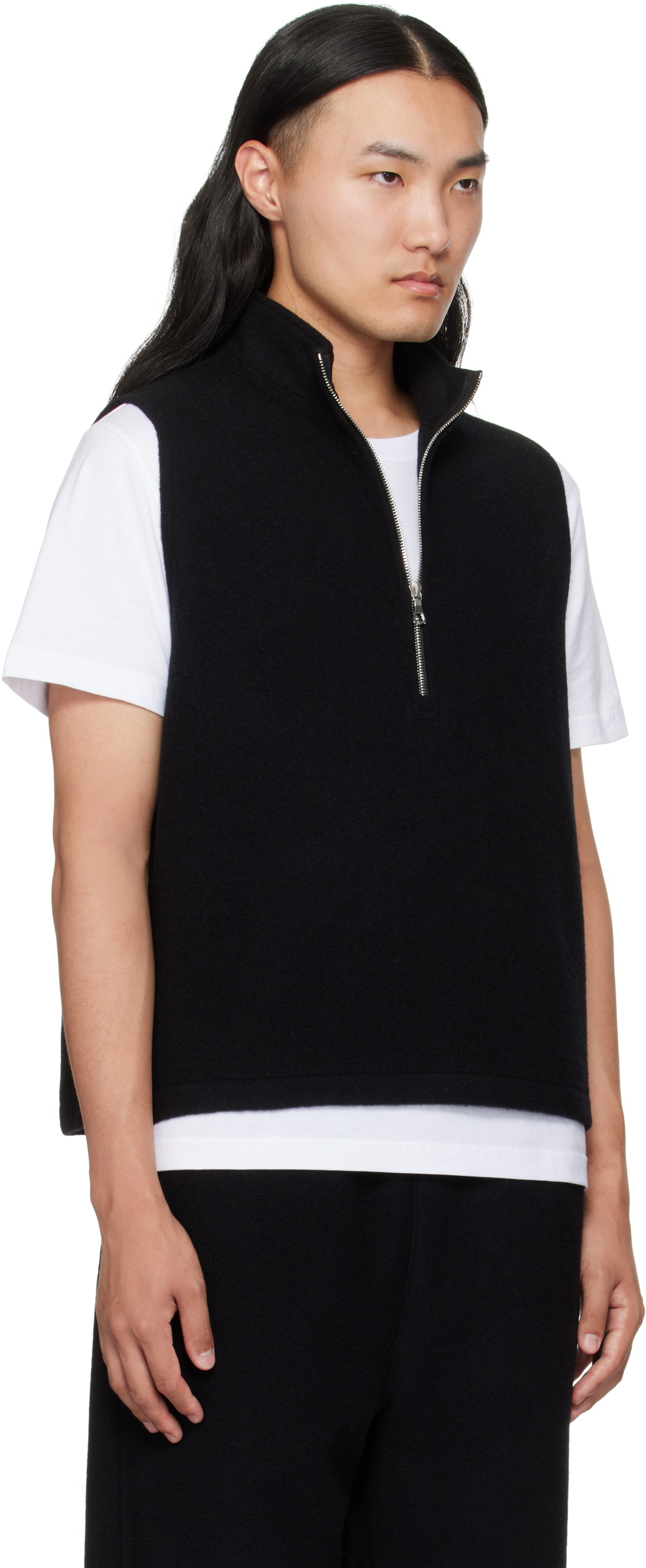 Rier Black Fleece City Sweater Vest
