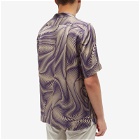 Dries Van Noten Men's Carltone Geometric Print Vacation Shirt in Lilac