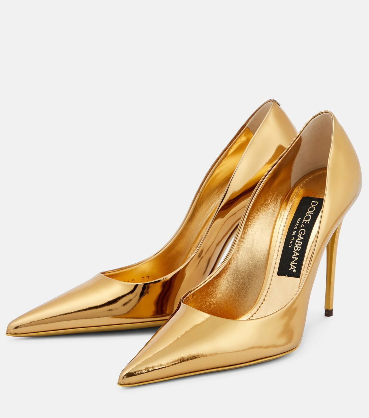 Dolce & Gabbana Pink Gold Leather Pumps T-strap Sandals Shoes main image 0