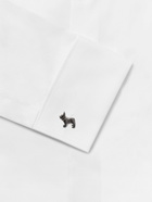 Paul Smith - French Bulldog Gunmetal- and Silver-Tone Enamel Cufflinks