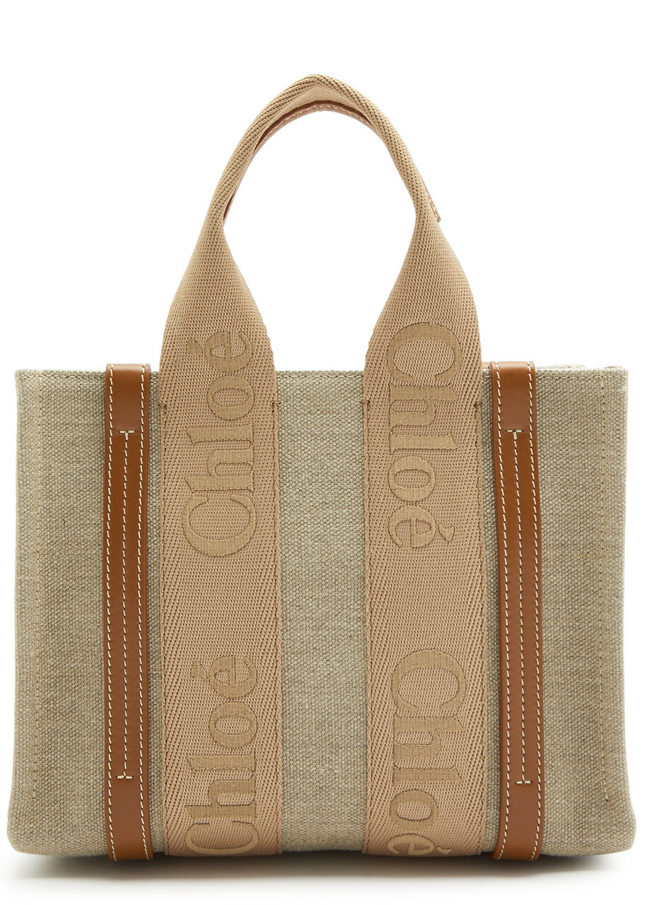 Chloe Woody Small Canvas Tote - Tan - One Size