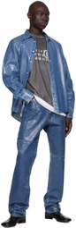 MM6 Maison Margiela Blue Coated Jeans