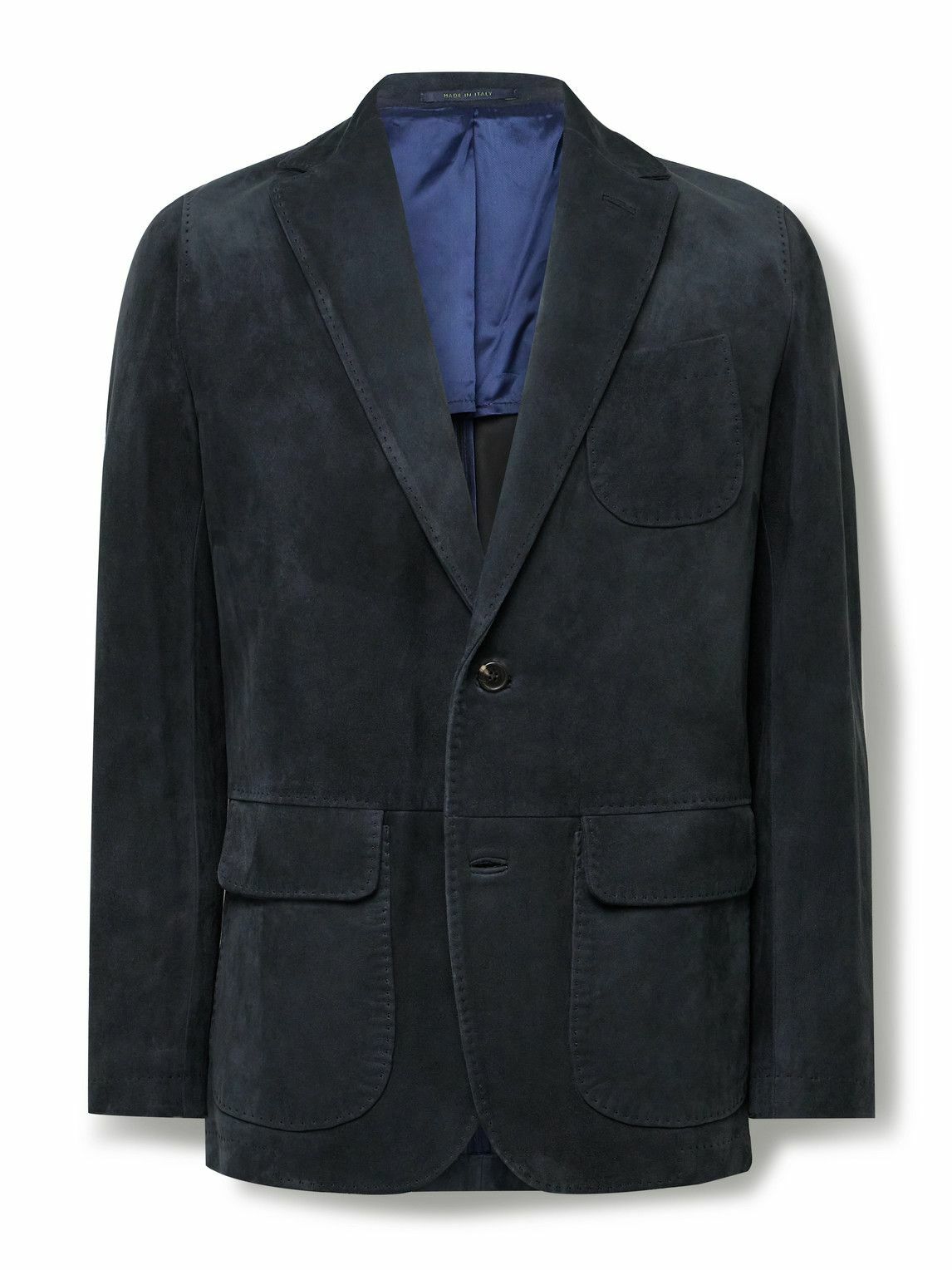 Sid Mashburn - Butcher Unstructured Suede Blazer - Blue