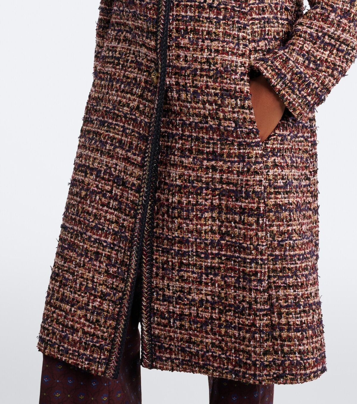 Etro Single-breasted tweed coat