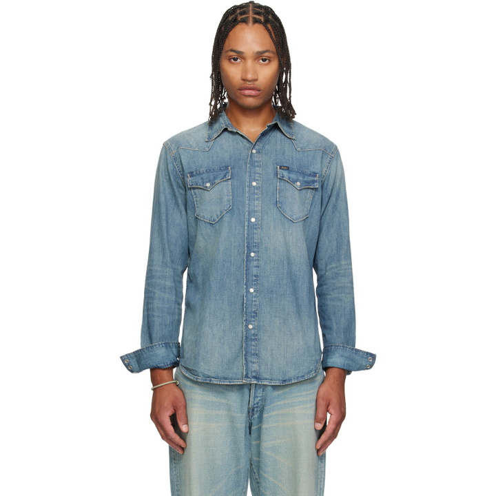 Photo: Polo Ralph Lauren Blue Slub Denim Western Shirt