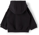 Givenchy Baby Black Logo Ruffle Zip Hoodie