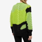 Alexander McQueen Women's Mohair Neon Cardigan in Sage/Lichen/Black