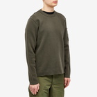 C.P. Company Men's Lens Lambswool Crew Knit in Olive Night