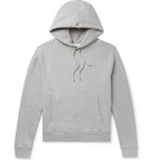 Off-White - Logo-Print Mélange Loopback Cotton-Jersey Hoodie - Gray