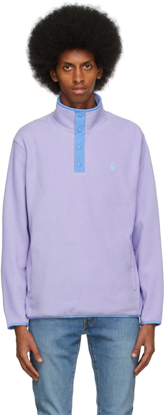 Photo: Polo Ralph Lauren Purple Fleece Mockneck Pullover